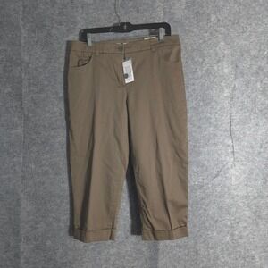 Chico's Capri Pants Womens Size 1 Beige Keegan Slim Cropped Sun Cloth NWT Solid